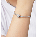 Charm Sterlingsilber 925 Wolf, grüne Augen, Perle für Armband Tier