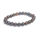 Bronzit-Armband elastischer Naturstein, Kugel 8 mm / 16 - 17 cm, hochschützender Stein
