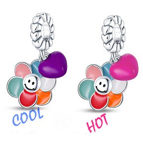 Charms Sterling Silber 925 Thermo - Flower I'll never let you down, 2in1 Anhänger Armband Symbol