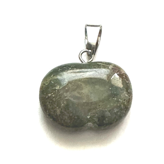 Heliotrop / Blutstein Apfel der Erkenntnis Anhänger Naturstein 1,5 cm, Stein des Mutes