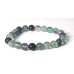 Fluorit grün-klar Armband elastisch Naturstein, Kugel 8 mm / 16-17 cm, genialer Stein
