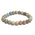 Jaspis / Regalit Imperial Meeressediment hellblau Armband elastisch gemischtes Mineral, Kugel 8 mm / 16 - 17 cm