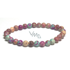 Jaspis / Regalit Imperial Meeressediment türkis lila Armband elastisch gemischtes Mineral, Kugel 6 mm / 16 - 17 cm Jaspis / Regalit Imperial Meeressediment türkis lila Armband elastisch gemischtes Mineral, Kugel 6 mm / 16 - 17 cm
