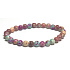 Jaspis / Regalit Imperial Meeressediment türkis lila Armband elastisch gemischtes Mineral, Kugel 6 mm / 16 - 17 cm