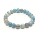 Larimar Armband elastisch Naturstein, Kugel + blaues Auge 8 mm / 16 - 17 cm, Stein des mythischen Atlantis