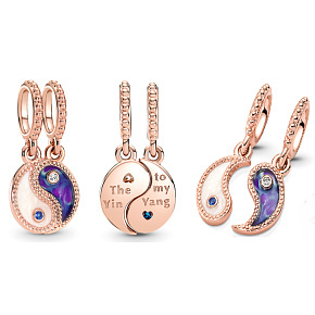 Sterling Silber 925 Yin & Yang, teilbar Anhänger Symbol