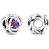 Charme Sterling Silber 925 Unendlicher Kreis der Ewigkeit Februar lila, Perle für Armband
