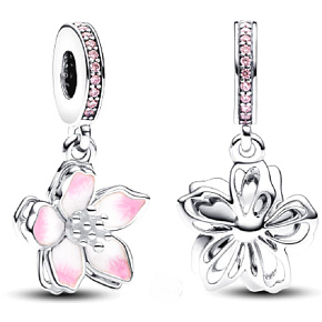 Charm Sterling Silber 925 Kirschblüte, Natur Armband Anhänger