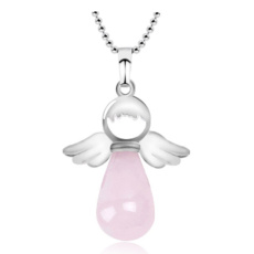 Rose Engel Anhänger Naturstein 4,2 x 3 cm, Stein der Liebe