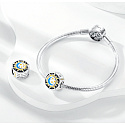 Charm Sterling Silber 925 Luminous - Tag / Nacht, Sonne / Mond, Stopper, Clip Perle auf Armband Universum
