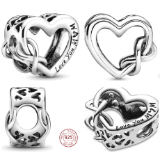 Charme Sterling Silber 925 Herz und Unendlichkeit Love You Mum, Perle auf Armband Familie