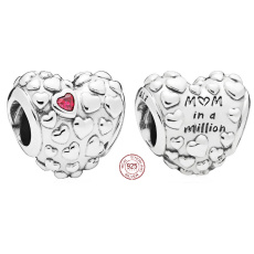 Charme Sterling Silber 925 Eine Mutter in einer Million Herzen, Perle auf Armband Familie