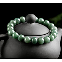 Jadeit Burmesisches grünes Armband elastisch Naturstein, 9 mm / 16 - 17cm, Liebe Glück