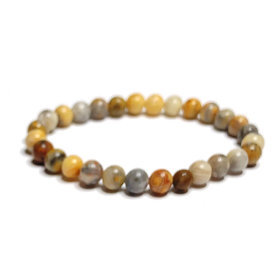 Crazy Achat Armband elastisch Naturstein, Kugel 6 mm / 16 - 17 cm, bringt Erfolg ins Leben