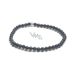 Goldstein blau Avanturyv Armband elastisch, synthetischer Stein Kugel 4 mm / 16 - 17 cm, Ehrgeiz Stein Goldstein blau Avanturyv Armband elastisch, synthetischer Stein Kugel 4 mm / 16 - 17 cm, Ehrgeiz Stein