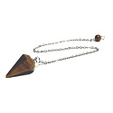 Tigerauge Pendel Naturstein 2,5cm + 18 cm Kette mit Perle, Stein der Sonne und Erde, bringt Glück und Reichtum