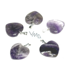 Amethyst-Herz-Anhänger Naturstein 20 mm, Stein der Könige und Bischöfe Amethyst-Herz-Anhänger Naturstein 20 mm, Stein der Könige und Bischöfe