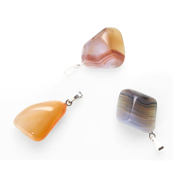Achat natur Troml-Anhänger Naturstein, 2,2 - 3 cm, 1 Stück