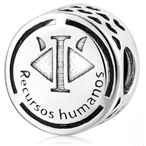 Charme Sterling Silber 925 Human Resources, Perle auf Armband Beschäftigung