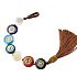 7 Chakren FengShui, Meditationsamulett, Naturstein mit Quaste, hängende Heilung 22 cm + Quaste 12 cm