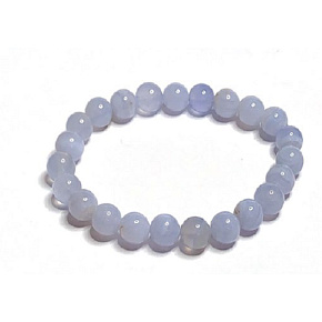 Chalcedon-Armband elastischer Naturstein, Kugel 8 mm / 16 - 17 cm, Stein der Liebe, Freude