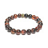 Sardonyx-Armband elastischer Naturstein, Kugel 8 mm / 16-17 cm, Stein des Glücks und der Lebenskraft