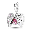Sterling Silber 925 Pawprints on my heart, Herz-Anhänger an Haustier-Armband
