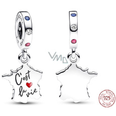 Charme Sterling Silber 925 Frankreich - das ist das Leben, Reise Armband Anhänger Charme Sterling Silber 925 Frankreich - das ist das Leben, Reise Armband Anhänger