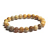 Koralle Fossil Chrysantheme Armband elastisch Naturstein, Kugel 8 mm / 16 - 17 cm