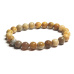 Koralle Fossil Chrysantheme Armband elastisch Naturstein, Kugel 8 mm / 16 - 17 cm