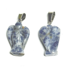 Sodalith Engel Schutzengel Anhänger Naturstein handgeschliffen 2 - 2,2 cm, Kommunikationsstein