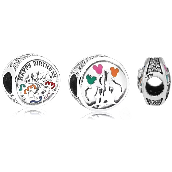 Sterling Silber 925 Disney Geburtstag - Happy Birthday, Geburtstag Armband Bead