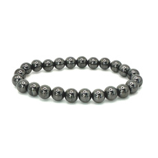 Magnetovec Schlankheits-Magnetarmband elastisch Naturstein, Kugel 8 mm / 16 - 17 cm