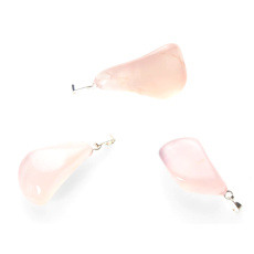 Chalcedon rosa Trommel-Anhänger Naturstein M, ca. 3 cm, Stein der Liebe und Freude