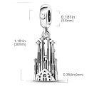 Sterling Silber 925 Barcelona La Sagrada Familia, Reise-Armband-Anhänger