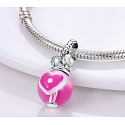 Sterling Silber 925 Kuss, Liebe, Herz, Armband-Anhänger