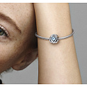 Charme Sterling Silber 925 Infinity Kreis der Ewigkeit März Wasser blau, Perle für Armband