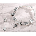 Charme Sterling Silber 925 Violine Schlüssel, Perle auf Armband Interessen