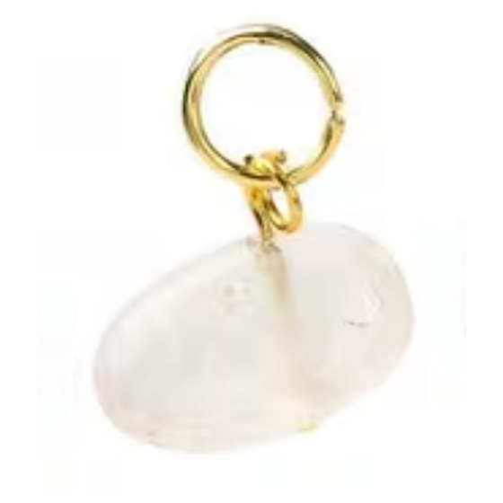 Quarz – Mini-Anhänger aus Naturstein ca. 0,8–1,2 cm, goldfarbene Ausführung | Talisman für Stabilität und Harmonie