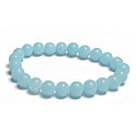 Jade Luminois Light Phosphoreszierend, blaues Leuchten im Dunkeln, Armband elastisch Naturstein, Perle 8 mm / 16 - 17 cm