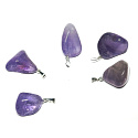 Amethyst Brasilien Tumbler Anhänger Naturstein, 2,2-3 cm, 1 Stück, AAA Qualität, Stein der Könige und Bischöfe