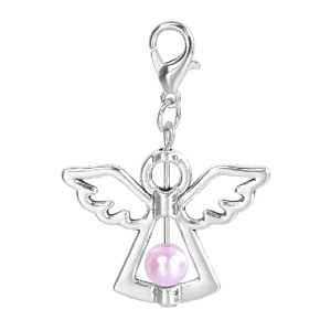 Schutzengel-Anhänger mit rosa Perle 29 x 37 mm 1 Stück