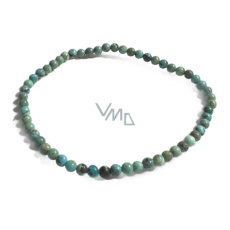 Tyrkys náramek elastický přírodní kámen, kulička 4 mm / 16 - 17 cm, kámen štěstí, talisman cestrovatelů
