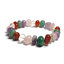 Chakra-Armband elastisch aus Naturstein, 16 - 17 cm