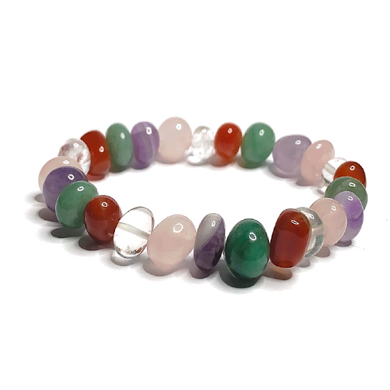 Chakra-Armband elastisch Naturstein, 16 - 17 cm