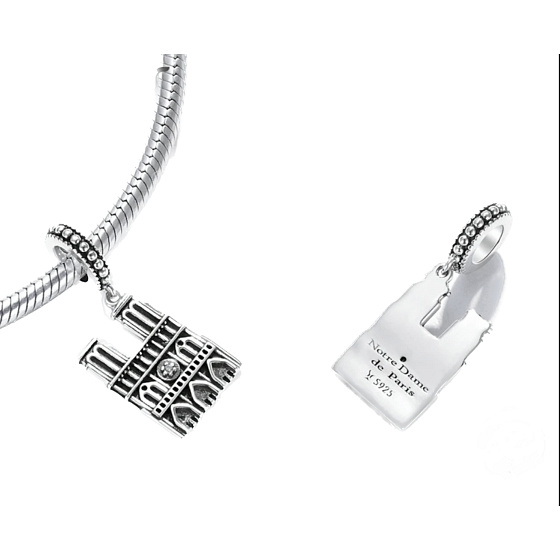 Sterling Silber 925 Paris Notre Dame, Reise-Armband-Anhänger