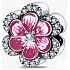 Charme Sterling Silber 925 Rosa Blume, Stiefmütterchen, Perle am Armband Natur