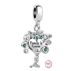 Charm Sterling Silber 925 Baum Familie ist für immer, Familienarmband-Anhänger