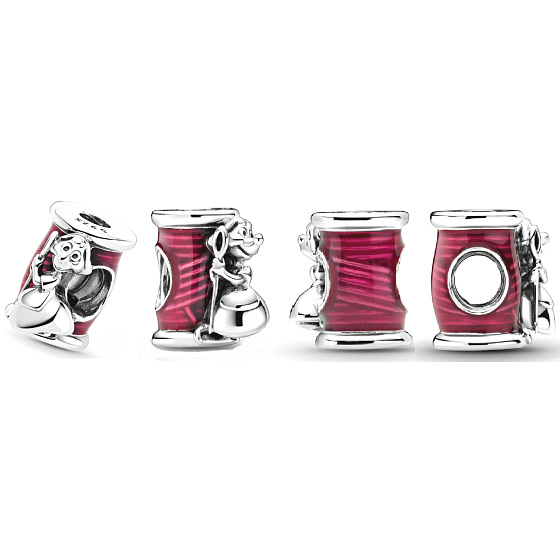 Charme Sterling Silber 925 Disney Cinderella - Suzy die Maus mit Nadel und Faden, Perle für Armband Film