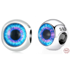 Charme Sterling Silber 925 Auge, Perle auf Armband Symbol